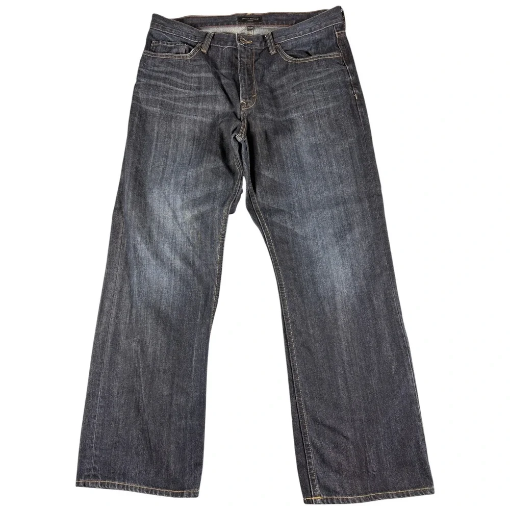 Banana Republic Jeans Men's 35x30 Dark Blue Straight Leg Faded Durable Baggy Y2K